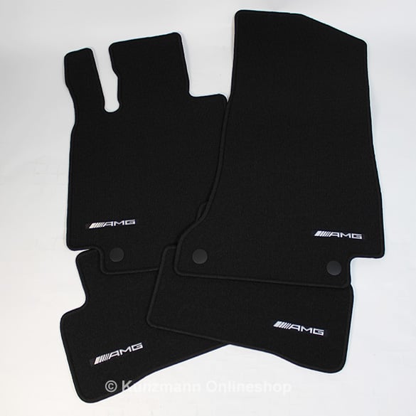 AMG floor mats set C-Class sedan W205 & station wagon S205 black Genuine Mercedes-Benz | A2056806005 9G63