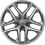 Set cerchi G63 AMG 21 pollici G-Klasse W465 5 doppie razze grigio Original Mercedes-Benz