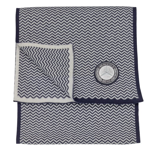 Gebreide set muts en sjaal Classic Navy Origineel Mercedes-Benz | B66041804+B66043391