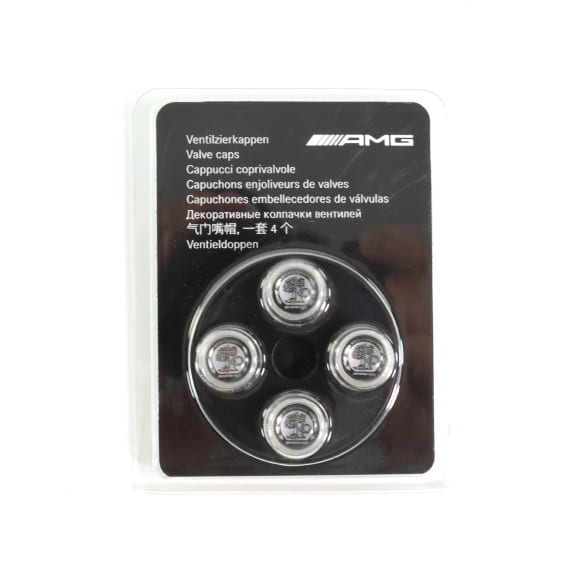 Genuine AMG valves caps satin-silver set 4 pieces | B66472005