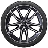 Jeu de jantes GLB AMG 35 19 pouces X247 à 5 doubles branches gris titane tourné brillant Mercedes‑B