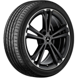Set completo gomme invernali 18 pollici Classe A W177 nero tornito lucido Original Mercedes-Benz