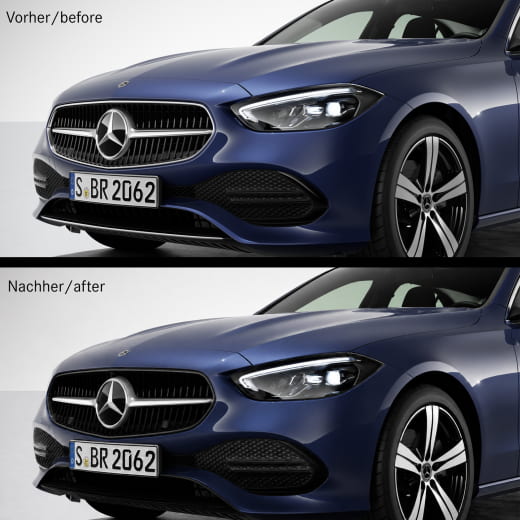 Dwarsstang afwerklijst grille zwart C-Klasse sedan W206 Origineel Mercedes-Benz | Kühlergrill Umrandung Schwarz W206