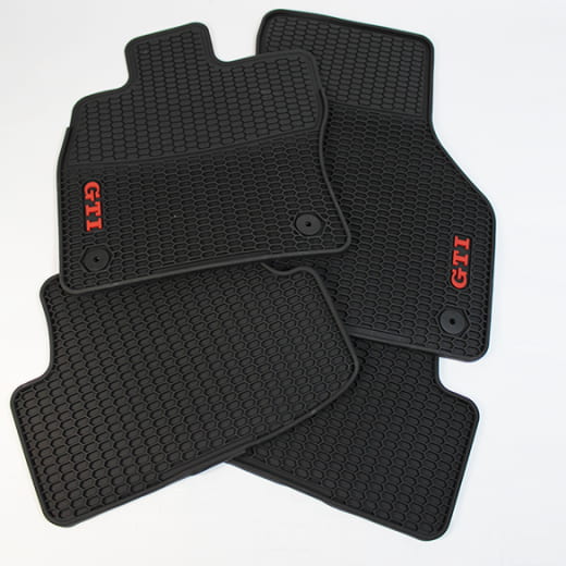 GTI rubber floor mats 4-piece set black Golf 8 VIII Genuine Volkswagen | 5GV061550041-B