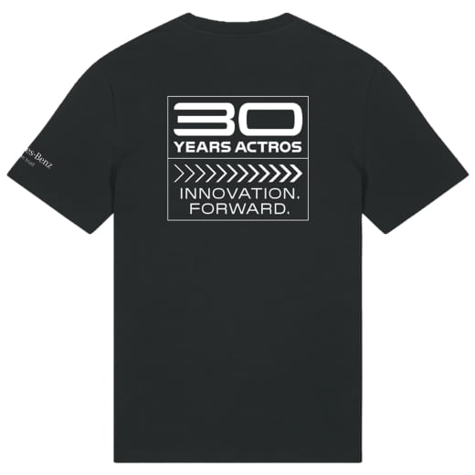 Heren T-shirt 30 jaar Actros zwart Mercedes-Benz Trucks Limited Edition maat S | MBT0278-K