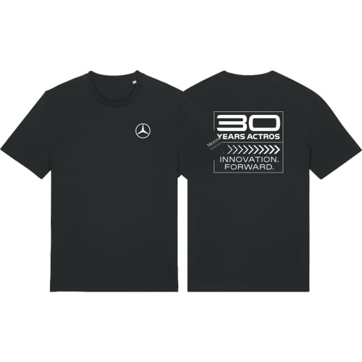 Herren T.Shirt 30 Jahre Actros schwarz Mercedes-Benz Trucks Limited Edition Größe S | MBT0278-K