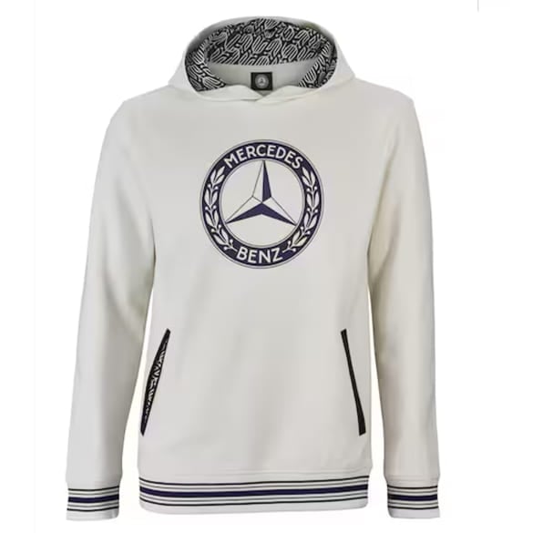 Hoodie Hooded Jumper Unisex White Navy Modern Fit Genuine Mercedes-Benz