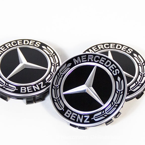 Wheel hub cab star with laurel weath black genuine Mercedes-Benz | A22240022009040-B Wheel hub cab star with laurel weath black genuine Mercedes-Benz | A22240022009040-B