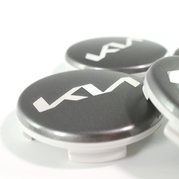 Hub cap set bicolor gunmetal 50mm new logo genuine KIA | 66400ADE91BCA-Set