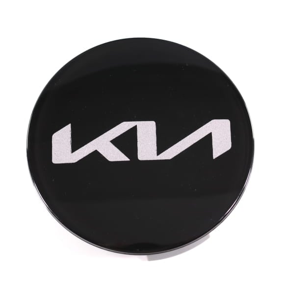 Hub cap set glossy black 49mm new logo genuine KIA | 66400ADE91BLB-Set