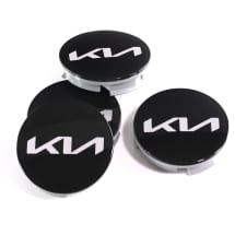 Hub cap set glossy black 49mm new logo genuine KIA | 66400ADE91BLB-Set