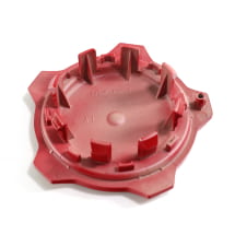 Hub cap set glossy black with red rim for GT wheels genuine KIA | 52960M6500-Set