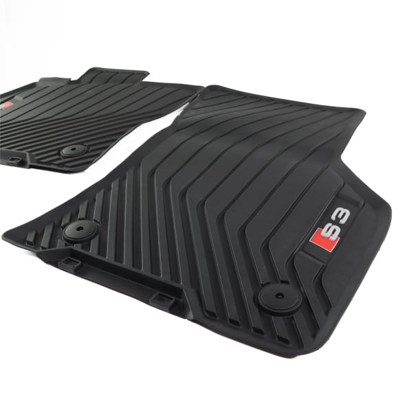 Design Gummi Fußmatten mit erhöhtem Rand passend für Audi A3 und A3  Sportback (8P), S3, RS3 05.2003-11.2012 4 tlg Farbe Schwarz Gummimatten  Automatten passgenau