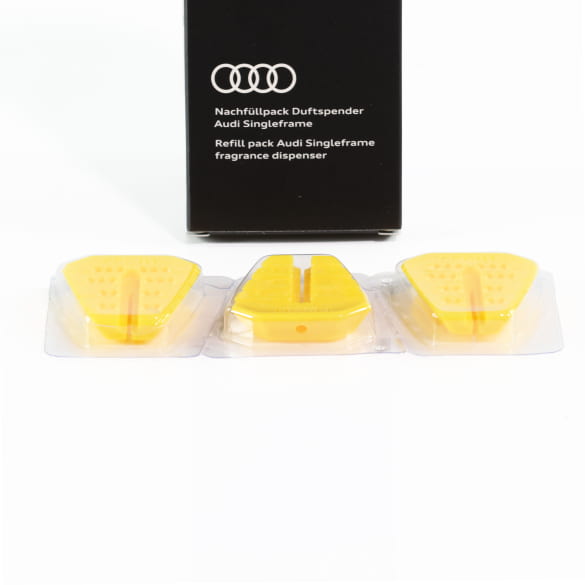 Nachfüllpack Duftspender Singleframe gelb belebend drei Duftsticks Original Audi | 81A087009B