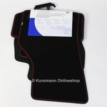 genuine VW Golf 7 VII velours floor mats GTI Design | black / red | 5G1061270 AHY