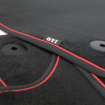 genuine VW Golf 7 VII velours floor mats GTI Design | black / red | 5G1061270 AHY