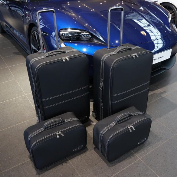 Koffer-Set Kunstleder Porsche Taycan 4-teilig Kofferraum hinten Original Roadsterbag