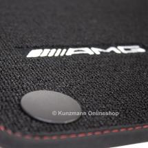 AMG floor mats RED CUT velours black | A-Class W176 | A17668067013D16-W176