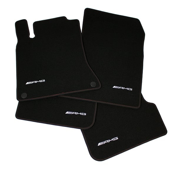 AMG floor mats RED CUT velours black | A-Class W176 | A17668067013D16-W176