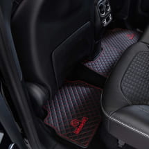 BRABUS floor mats genuine leather mats black red 5-piece set | 464-871-00-EL-SR