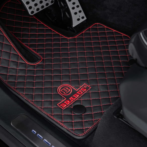 BRABUS floor mats genuine leather mats black red 5-piece set G-Wagon W463A
