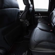 BRABUS floor mats genuine leather mats black grey 5-piece set | 464-871-00-EL-SG