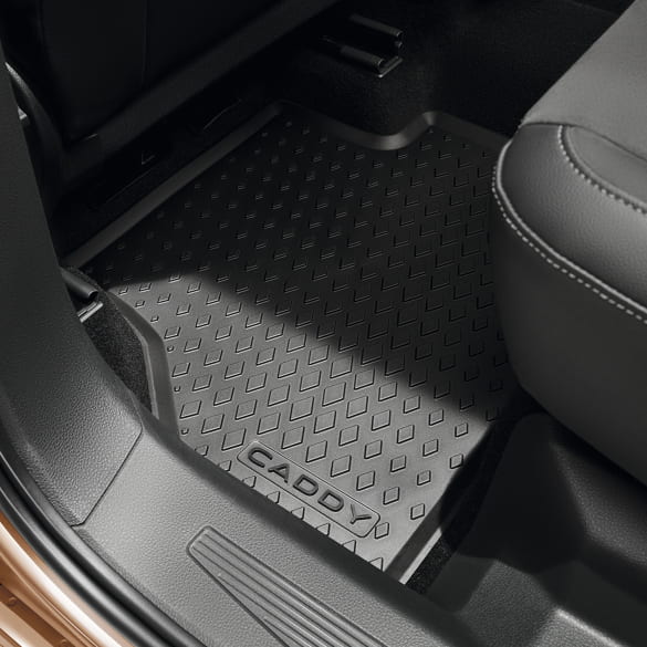 Rubber floor mats set 2-piece rear VW Caddy V 5 Genuine Volkswagen