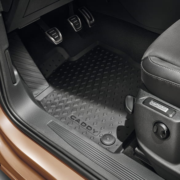 Rubber floor mats set 2-piece front VW Caddy V 5 Genuine Volkswagen