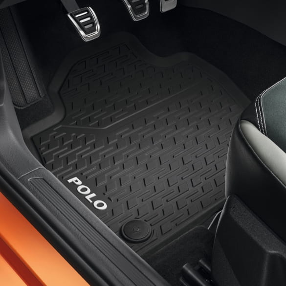 Rubber floor mats set 2-piece front VW Polo VI 6 Genuine Volkswagen
