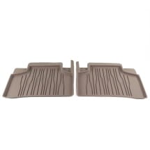 Rubber floor mats balao brown 2-piece rear EQS V297 | Gummimatten-hinten-V297