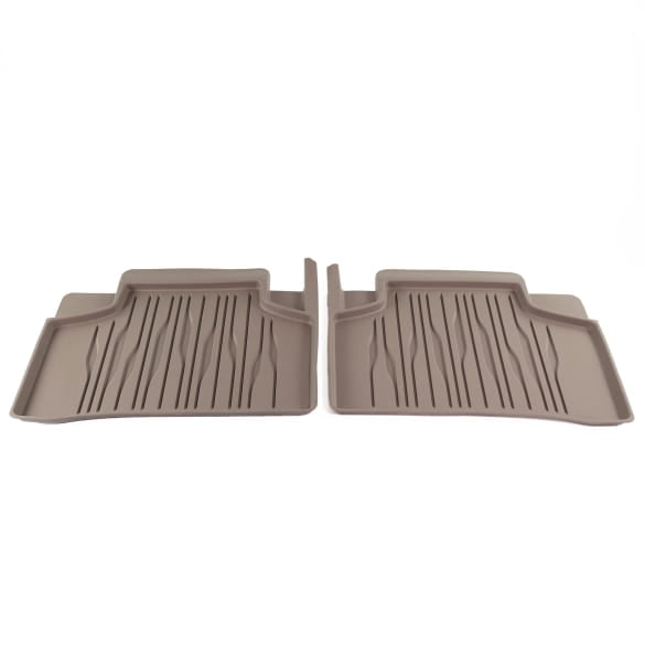 Rubber floor mats balao brown 2-piece rear EQS V297 | Gummimatten-hinten-V297