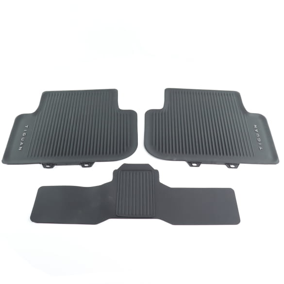 Rubber floor mats rear VW Tiguan 3 CT1 3-piece black Genuine Volkswagen