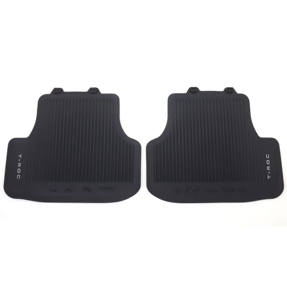 Rubber floor mats VW T-Roc A2 rear 2-piece black Genuine Volkswagen