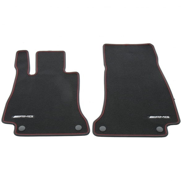 AMG velour floor mats E-Class A238 Convertible decorative stitching red 4-piece Genuine Mercedes-AMG