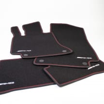 red cut AMG floor mats set C-Class W205 S205 black Genuine Mercedes-Benz | A2056806105 9G63