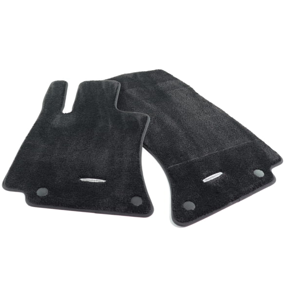 Exclusive floor mats velour high pile black 2-piece front | A2956804303 9K26