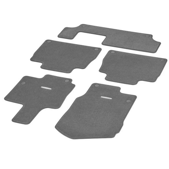 Floor mats velours GLE SUV V167 with 3rd row of seats 5-piece grey Genuine Mercedes-Benz