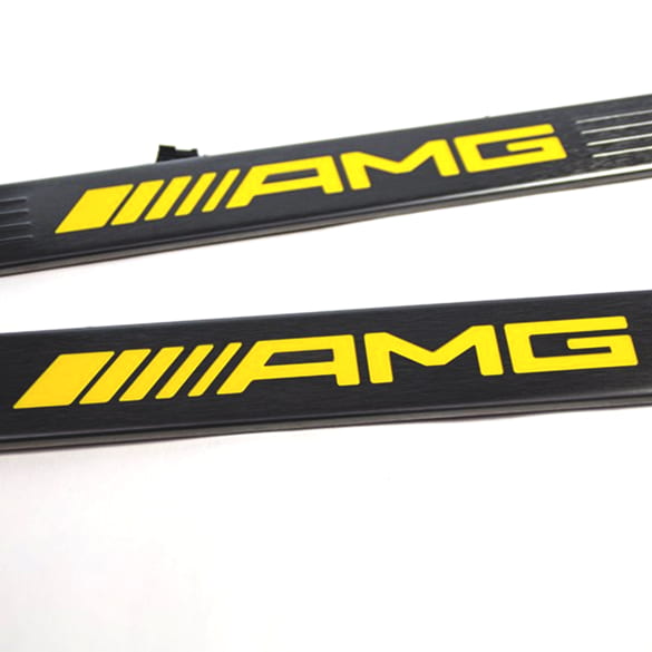 AMG door sill trims illuminated dark chrome/yellow C-Class Coupé Genuine Mercedes-Benz