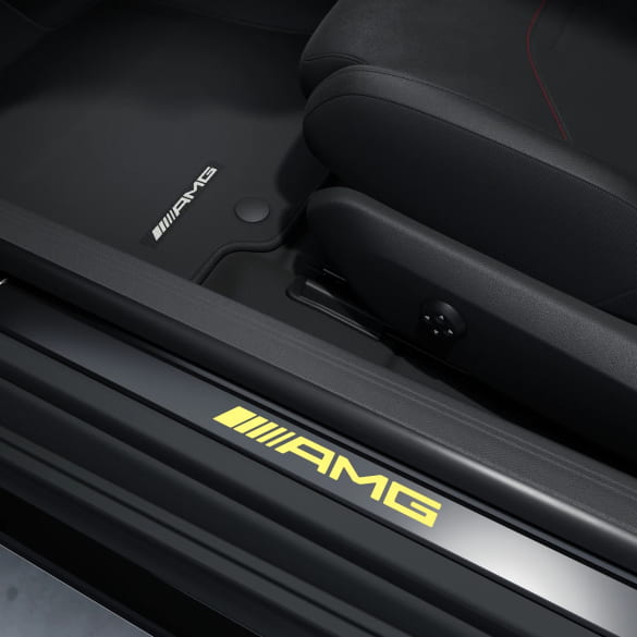 AMG interchangeable door sill covers CLE C236 A236 black yellow illuminated Genuine Mercedes-Benz
