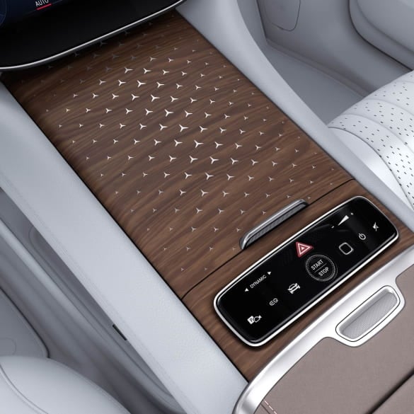 Center console wood magnolia EQS V297 Genuine Mercedes-Benz | EQS-magnolie-star-Mittelkonsole