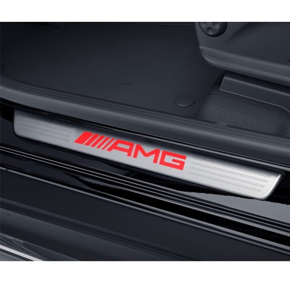 Edition 55 interchangeable cover door sill trims red illuminated A-Class 177 Genuine Mercedes-AMG