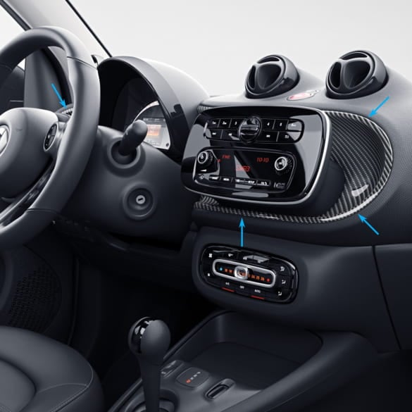 Interior Styling Set für Smart Fortwo 453 Coupe / Cabrio, Armaturenbrett  Abdeckung, Türzubehör, Schaltknaufbeschichtung, Belüftungsloch Dekor -  .de