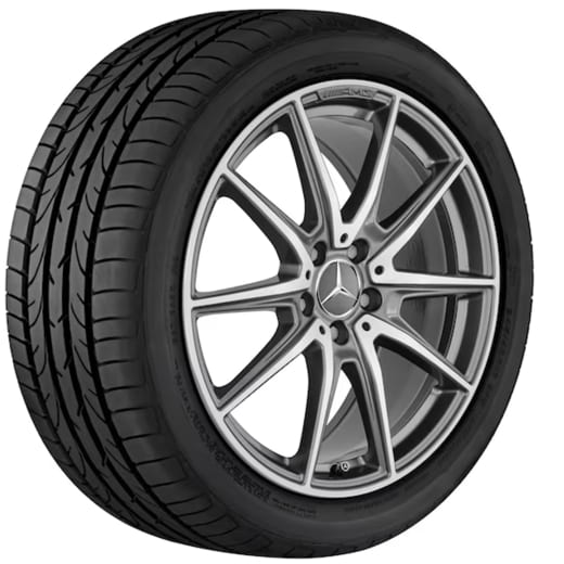 Jantes 19/20 pouces AMG GT C190 R190 à 5 doubles branches gris titane | A1904011000/0600 7X21