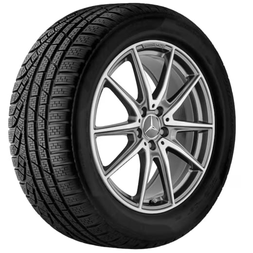 Jantes 19/20 pouces AMG GT C190 R190 à 5 doubles branches gris titane | A1904011000/0600 7X21