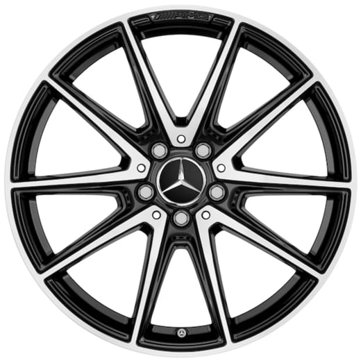 Jantes 19/20 pouces AMG GT C190 R190 à 5 doubles branches noires | A1904011000/0600 7X23