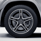 Jeu de jantes AMG 21 pouces GLS SUV X167 à 5 doubles branches gris tantalum Original Mercedes-Benz