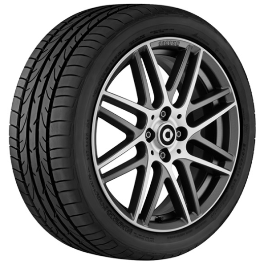 Jeu de jantes Brabus 16 pouces original smart 453 Monoblock IX anthracite | A4534010801/2701