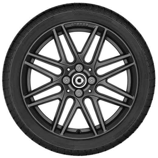 Brabus lot de jantes 16 pouces Original smart 453 Monoblock IX anthracite mat | A4534012301/2801