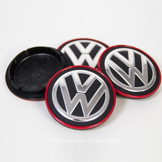 Set de caches moyeu VW GTI Golf 7 VII Volkswagen d'origine 5G0601171BLYC | 5G0601171BLYC-Satz