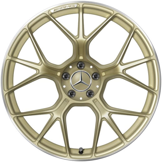 Jantes forgées AMG 21 pouces AMG GT C192 à branches croisées or | A1924011300/1400 1X71